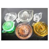 Collection of 6 Vintage Sunkist Glass Reamers