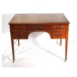 Mahogany writing desk - leather top