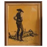 Ed Larson Western Art Drawing