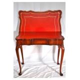Queen Ann leather top game table