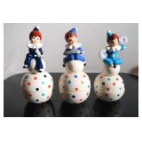 Vintage 3-pc NRCA Child Clown Ceramic Reamers