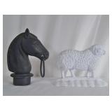 Cast iron horse & sheep door stops