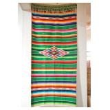 Vintage Mexican Saltillo blanket - mint