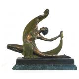 Art Deco Bronze dancer - Fr Preiss on marble