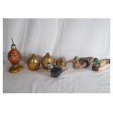 Collection of Quail, Ducks, Glass bird