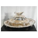 Assorted silver plate covered dishes, S&P