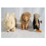 3 Wind up toys - vintage Lion, Rabbit & Skunk