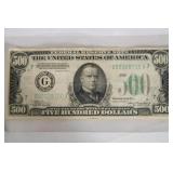 1934 US $500 Dollar bill