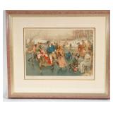 Antique etching "Merry Christmas"