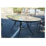 Outdoor Oval glass top table