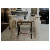 2-Polished Brazilian Onyx banded 39"l urns