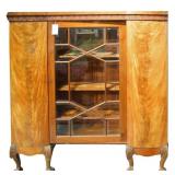 Antique Burlwood Claw foot  bookcase