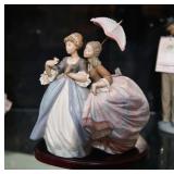 Lladro - 2 Girls w umbrella & Flowers
