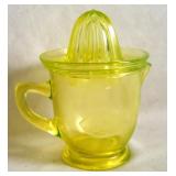 Vintage Sunkist Green Glass Reamer & pitcher