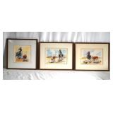 Stanley M. Long (1892-1972) watercolors - Set of 3