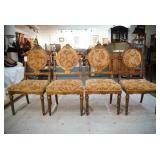 Set of 4 uph Medallion back dining chairs