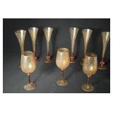Venetian Glass stemware 9 pcs