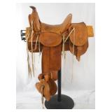 Vintage tooled leather Mexican saddle