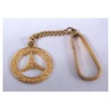 14kt Gold Mercedes Benz emblem key chain