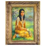 Beatrice McIvor painting of a native girl