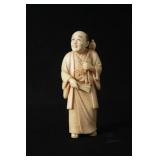 Signed Japanese carved male figure