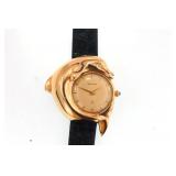 14kt Geneve "HG" ladies watch w 2 diamonds