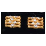 18kt Gold & diamonds cuff links - 12 diamonds