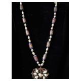 Chinese Baroque Pearl & sterling necklace