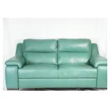 Designer Turquoise Leather Sofa