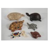 6 Assorted Turtles - some carvings