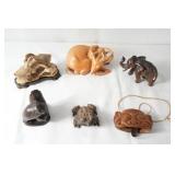 Collection of carved wood + animals - 6