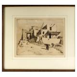 Edward Borein (1872-1945) etching "Last House"