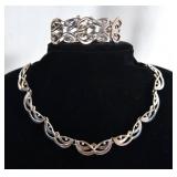 Taxco Sterling 4 pc bracelet, necklace & earrings