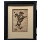 Edward Borein etching  New Year