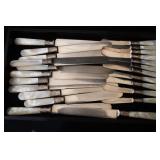 Mother of pearl knives w sterling