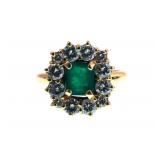 18kt Gold Emerald & Diamond Cocktail Ring