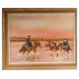 E. Castelle Camrose Western oil on Canvas