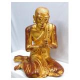 19thc. Mandalay Period Burmese Gilt Wood Disciple