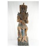 Indonesian carved wood polychrome statue