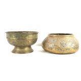 Persian etched brass bowls - 2