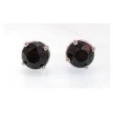 Pair Black diamond stud earrings