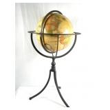 World globe with wrought iron stand