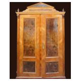 19th c. Burlwood Wardrobe