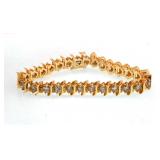 14kt yellow gold link tennis bracelet 7"