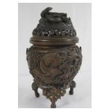 Japanese Meiji  high relief Dragon censor