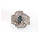 14kt white gold diamond & Alexandrite ring