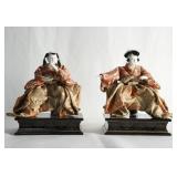 2 Japanese Meiji period (1868-1912) Hina dolls