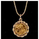 1979 Elizabeth II Gold Sovereign with gold bezel