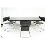 7 pc Modern glass top, marble base