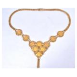 18kt Gold V - Necklace with 10 gold coins